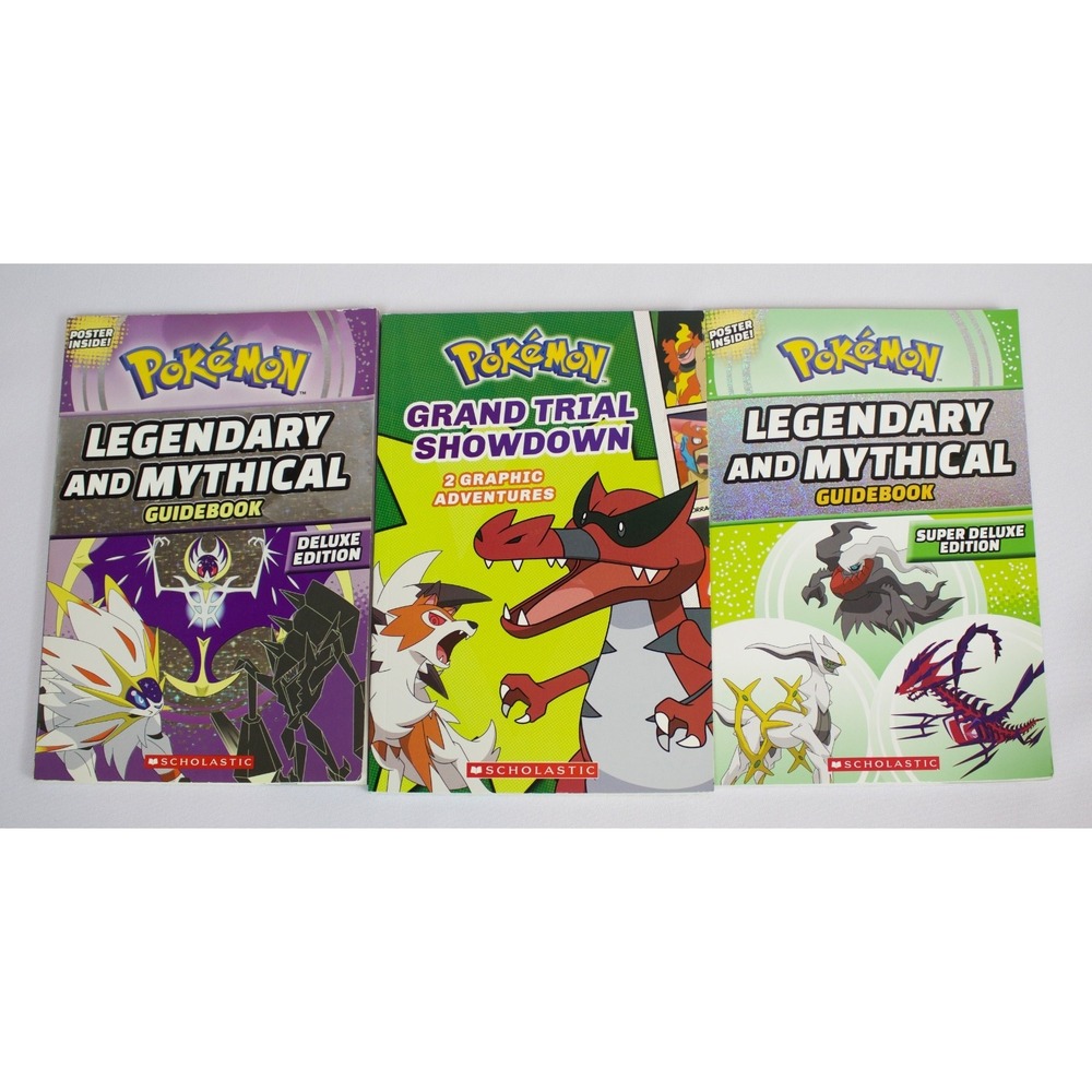 Pokemon Book Lot of 3 Legendary and Mythical Guidebook Grand Trial Showdown READ